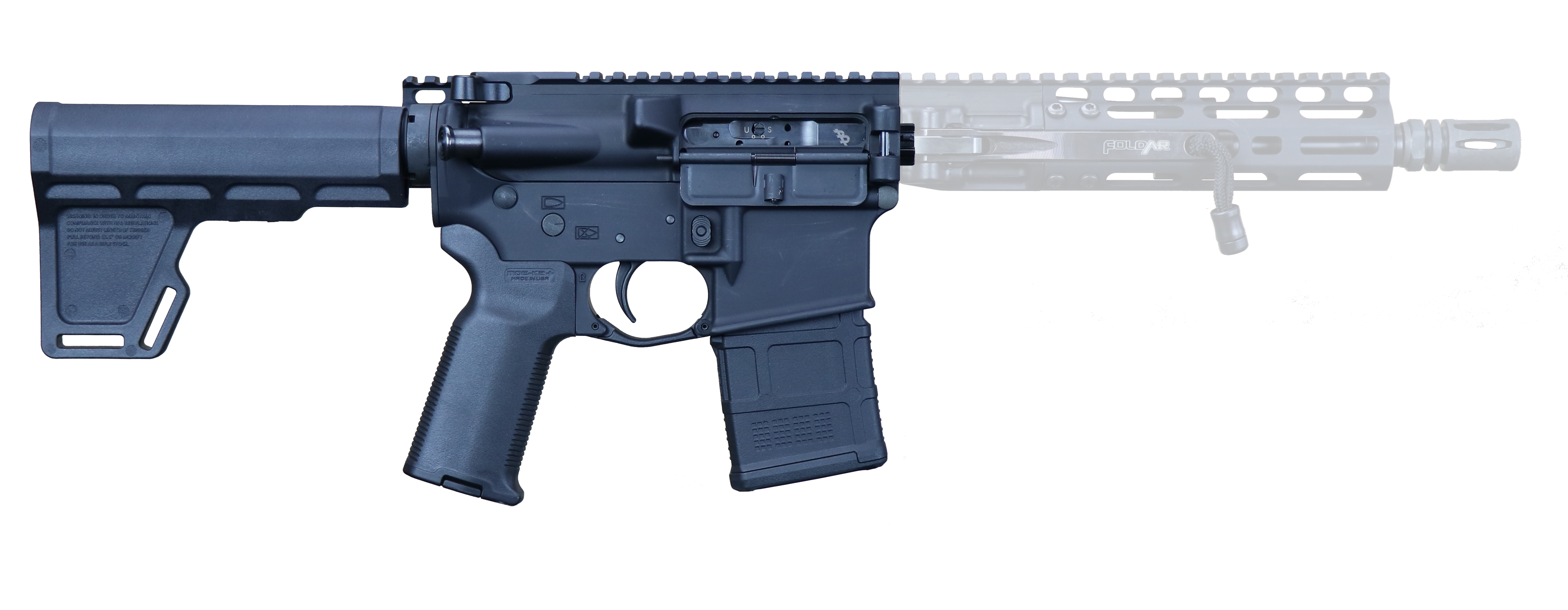 FoldAR Pistol 9in UnFolded Silhouette Lever Side